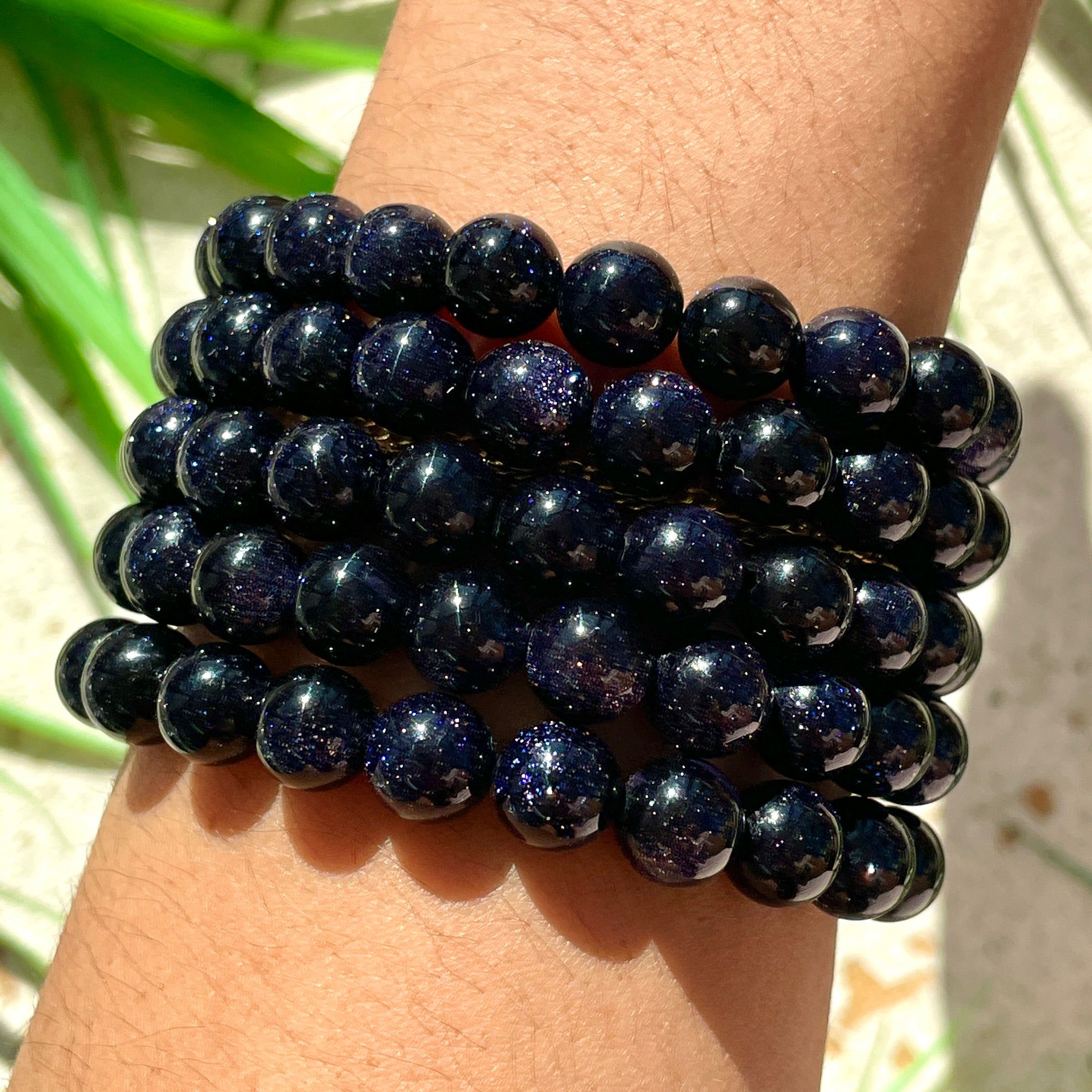 Goldstone Blue Beads Bracelet - 8mm Goldstone Blue Beads Bracelet - 8mm
